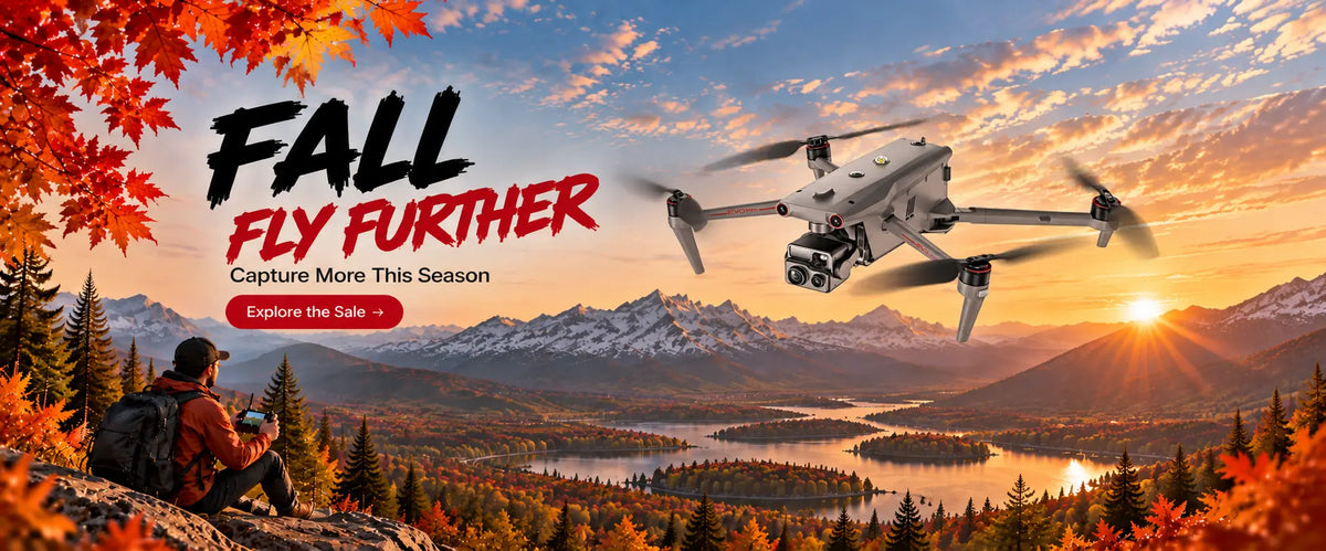 Autel EVO Max 4T V2 drone flying over an autumn mountain landscape - Autelpilot Fall Sale