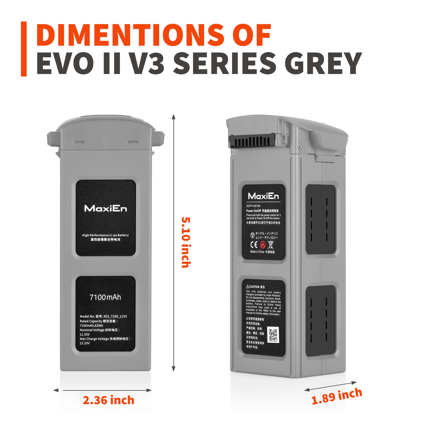 Autel Robotics EVO II Drone Battery 7100mAh - Grey